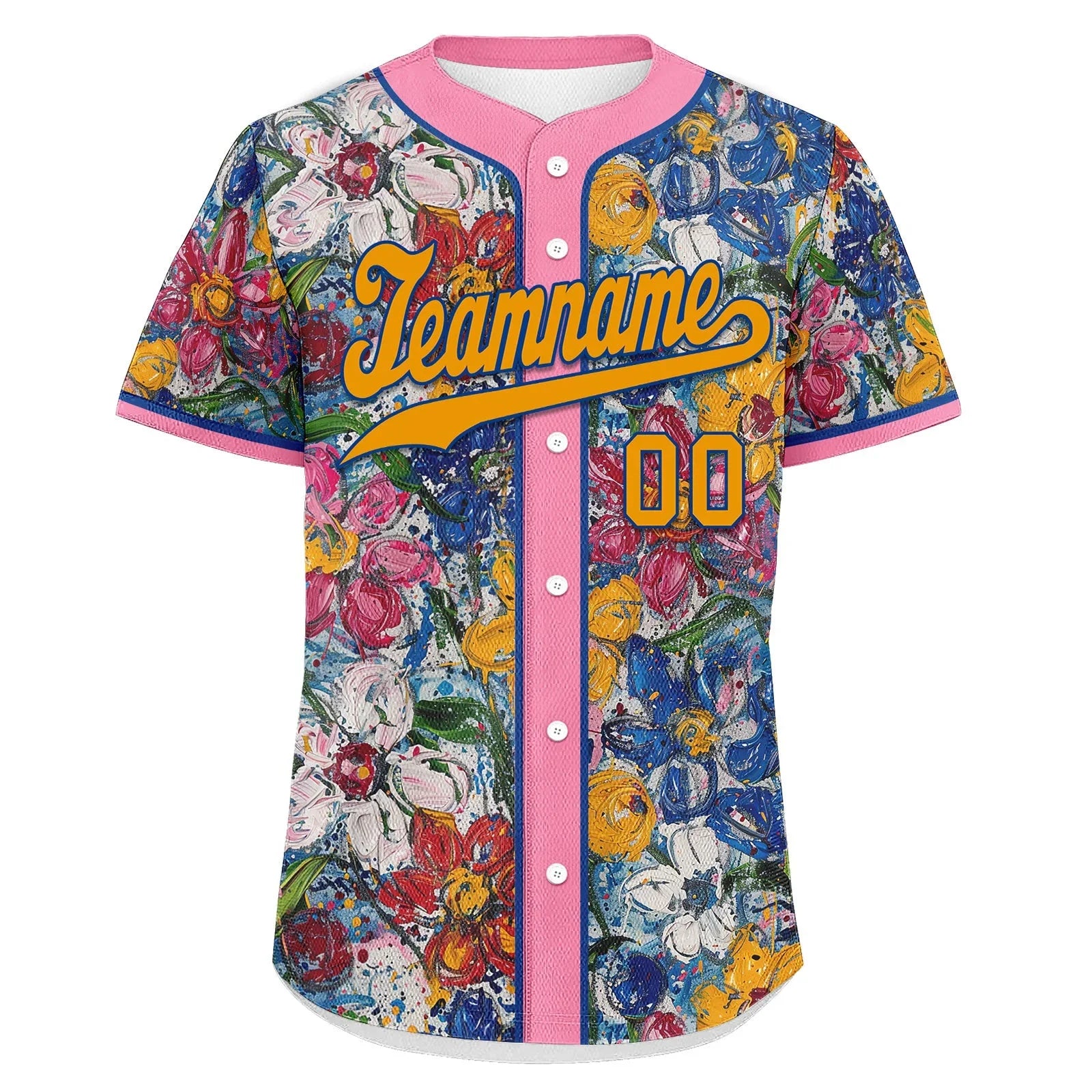 Custom Graffiti Pattern Abstract Floral Patterns Personalized Authentic Baseball Jersey BSBJ01-D020171-4 - Coolcustomize