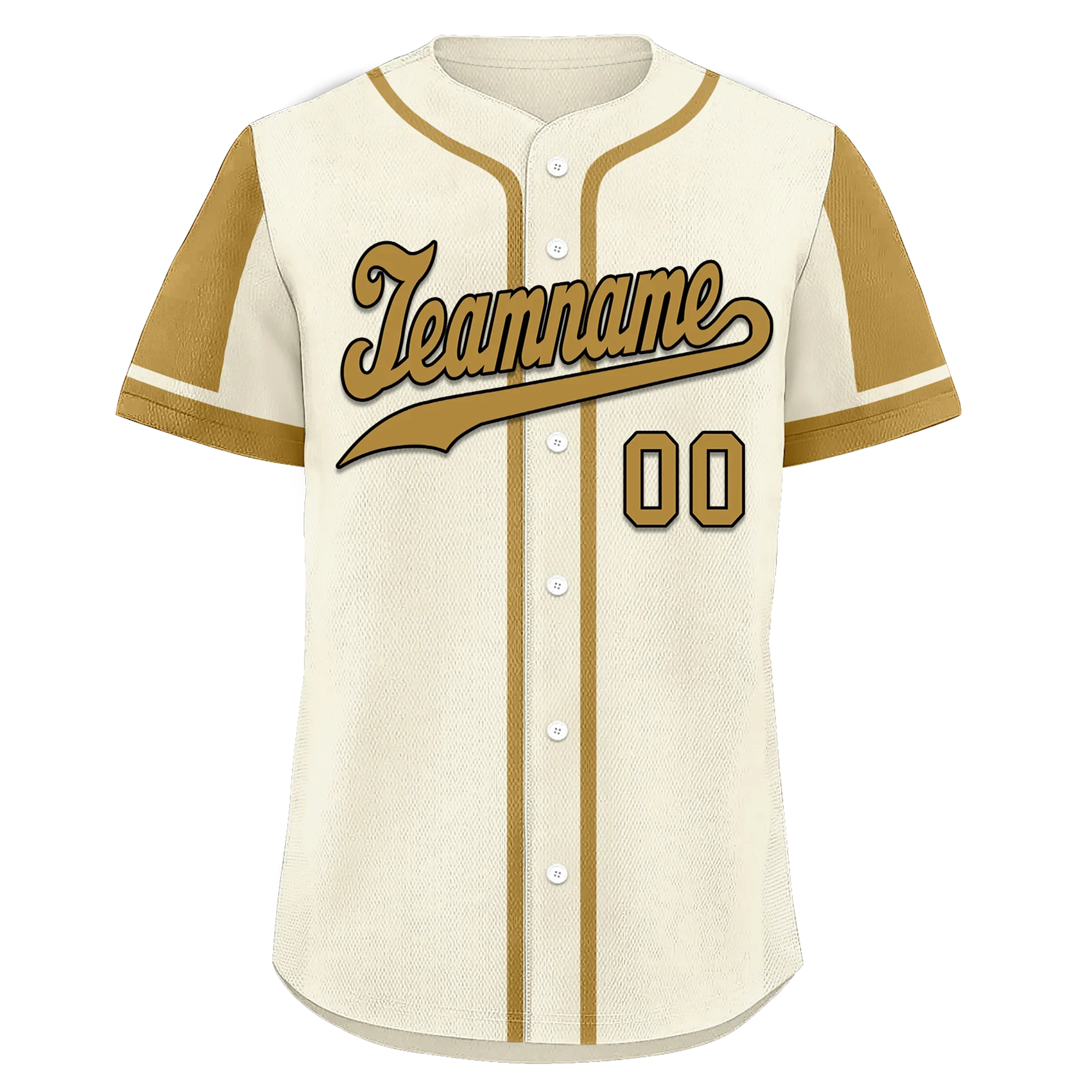 Custom Beige Raglan Sleeves Personalized Authentic Baseball Jersey BSBJ01-D017201 - Coolcustomize