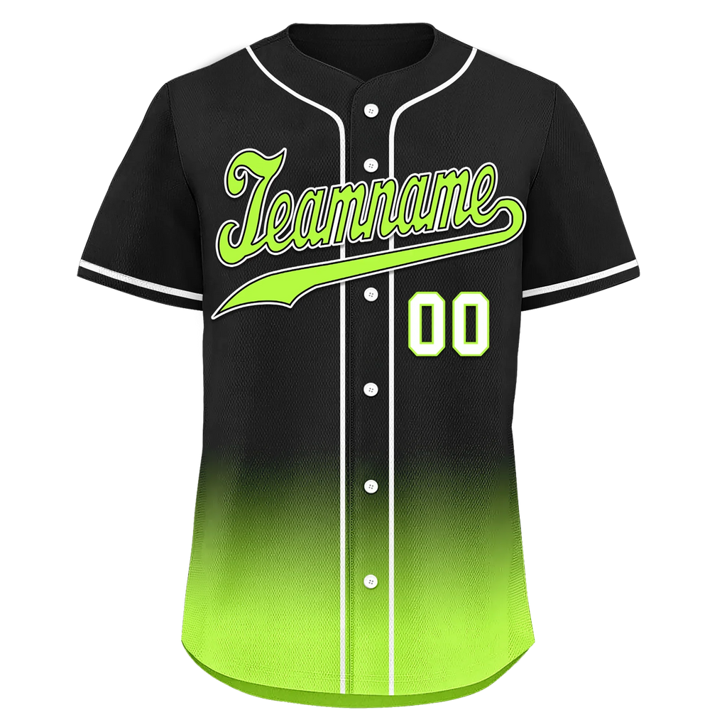 Custom Black Green Fade Fashion Personalized Authentic Baseball Jersey BSBJ01-D0a70e7 - Coolcustomize