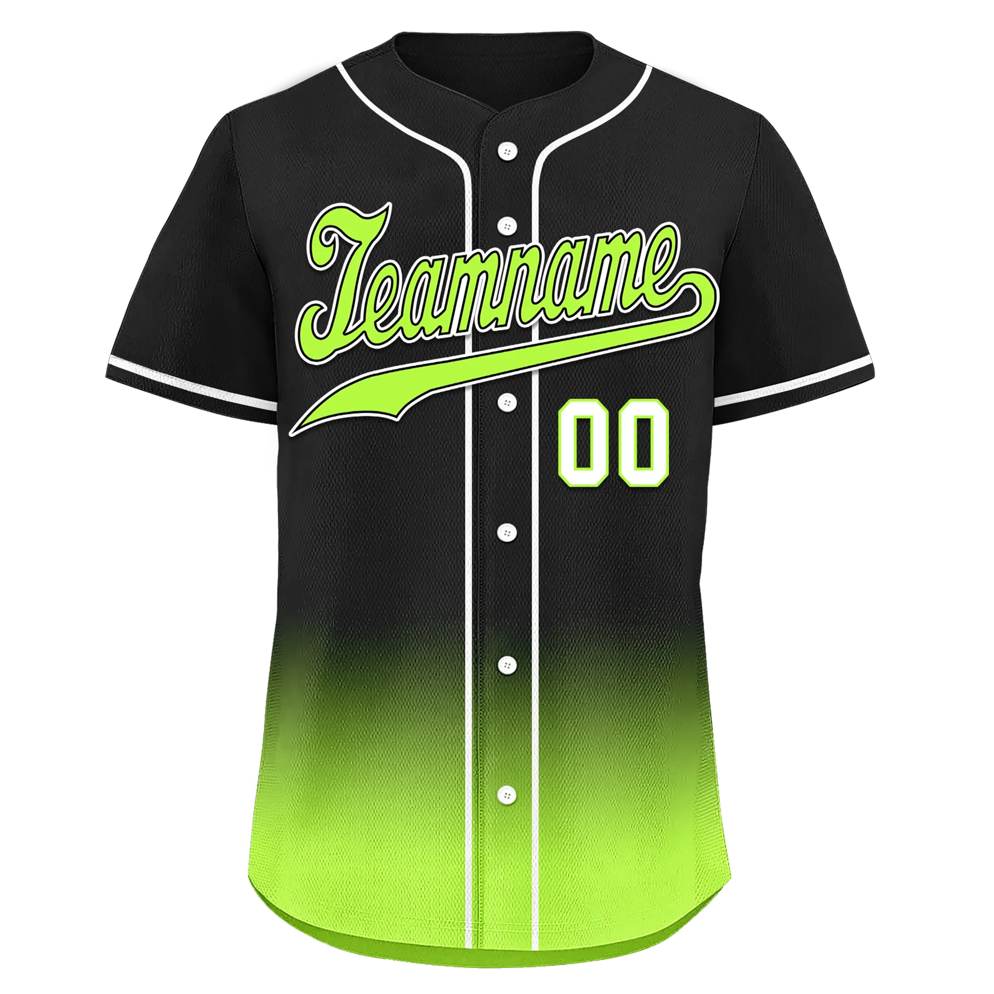 Custom Black Green Fade Fashion Personalized Authentic Baseball Jersey BSBJ01-D0a70e7 - Coolcustomize