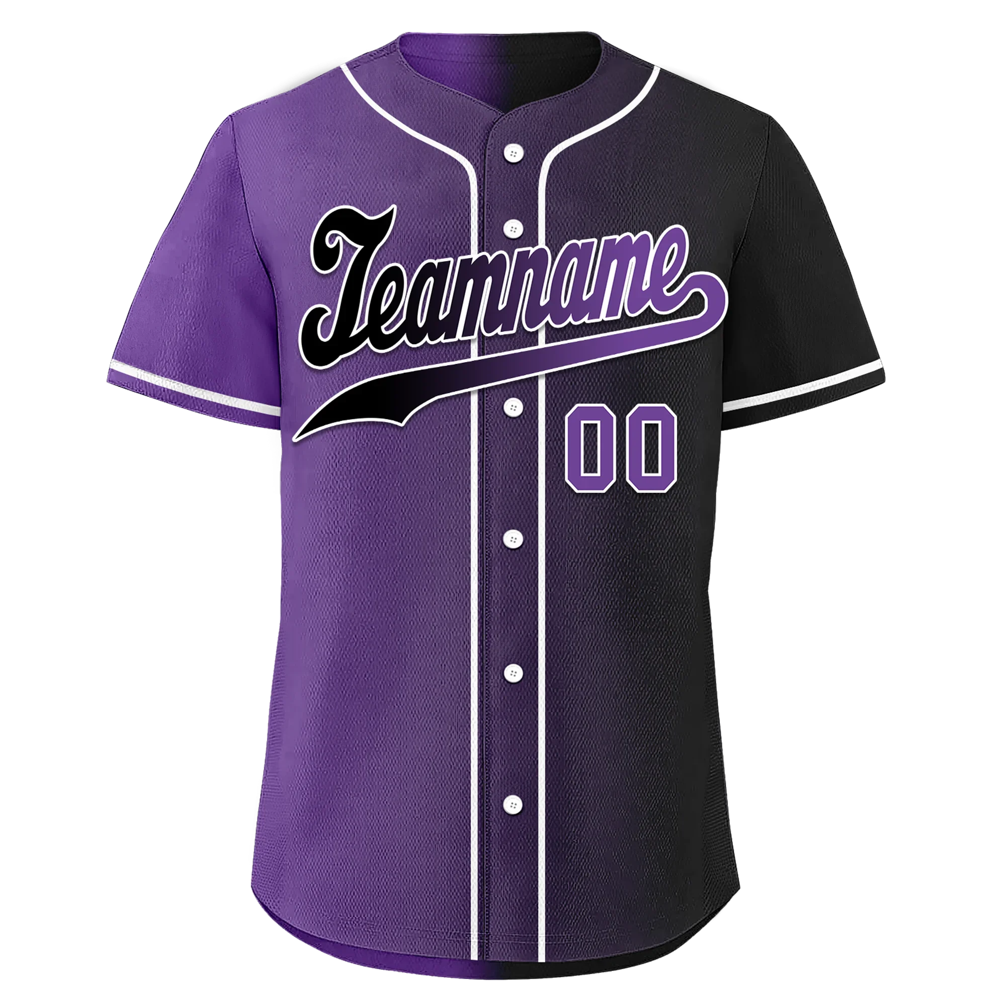 Custom Purple Black Gradient Fashion Personalized Authentic Baseball Jersey BSBJ01-D0a7090 - Coolcustomize
