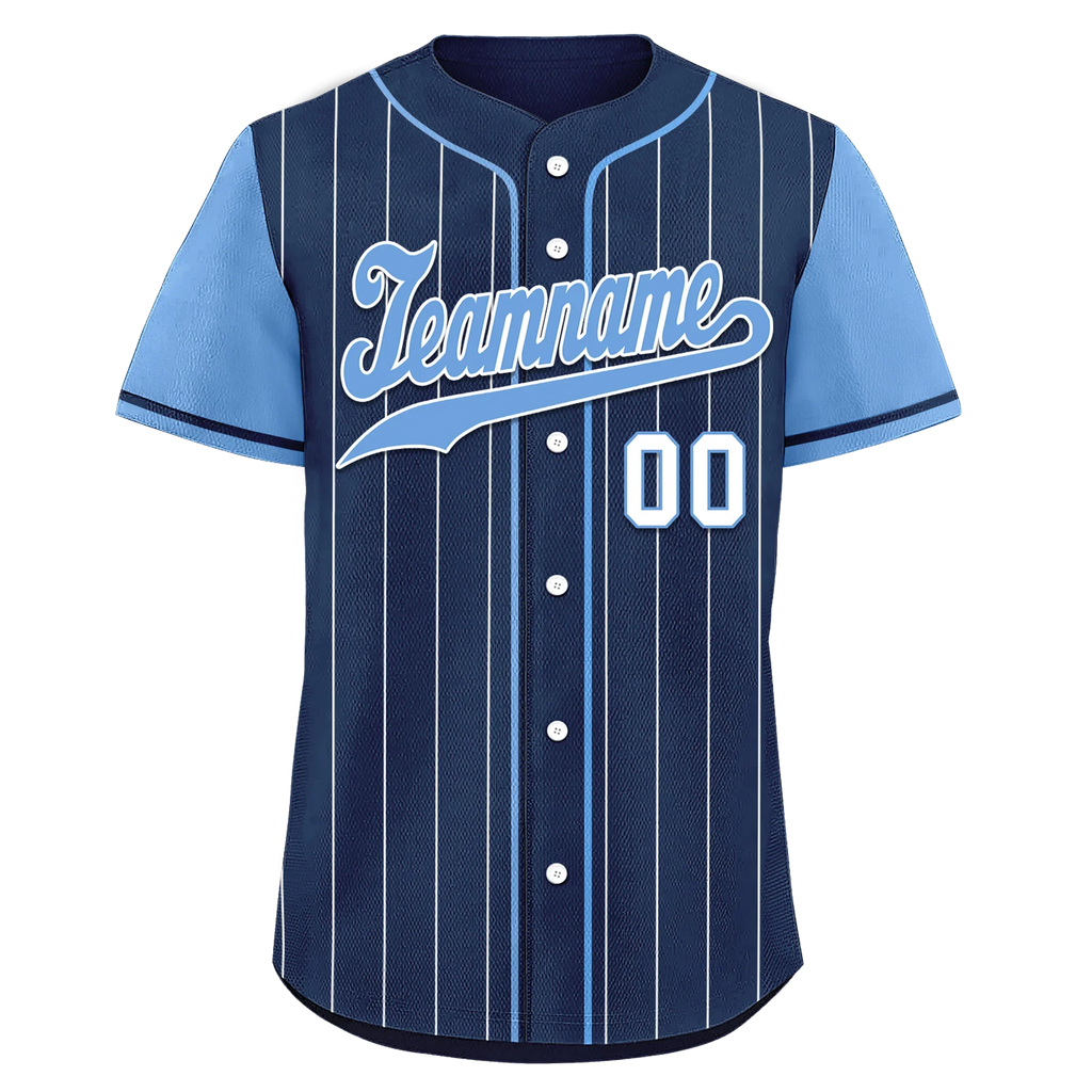 Custom Blue Stripe Fashion Personalized Authentic Baseball Jersey BSBJ01-D017230 - Coolcustomize