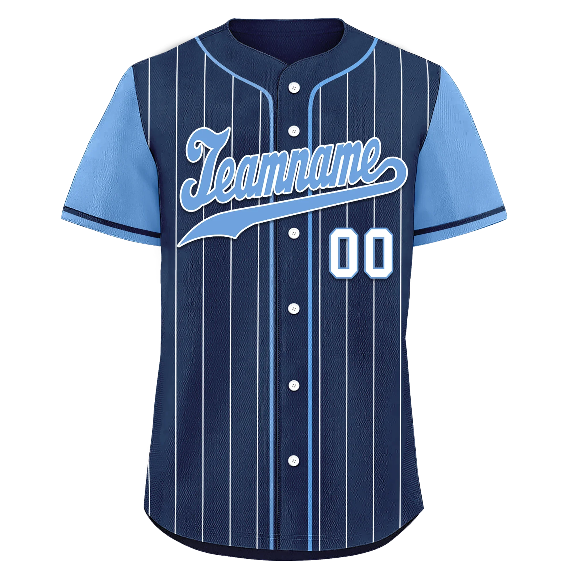 Custom Blue Stripe Fashion Personalized Authentic Baseball Jersey BSBJ01-D017230 - Coolcustomize