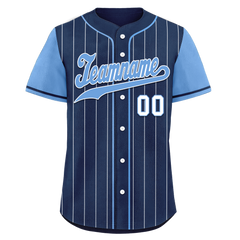 Custom Blue Stripe Fashion Personalized Authentic Baseball Jersey BSBJ01-D017230