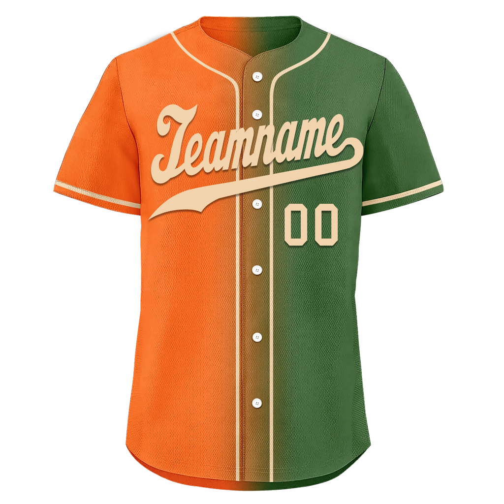 Custom Orange Green Gradient Fashion Personalized Authentic Baseball Jersey BSBJ01-D0a708d - Coolcustomize
