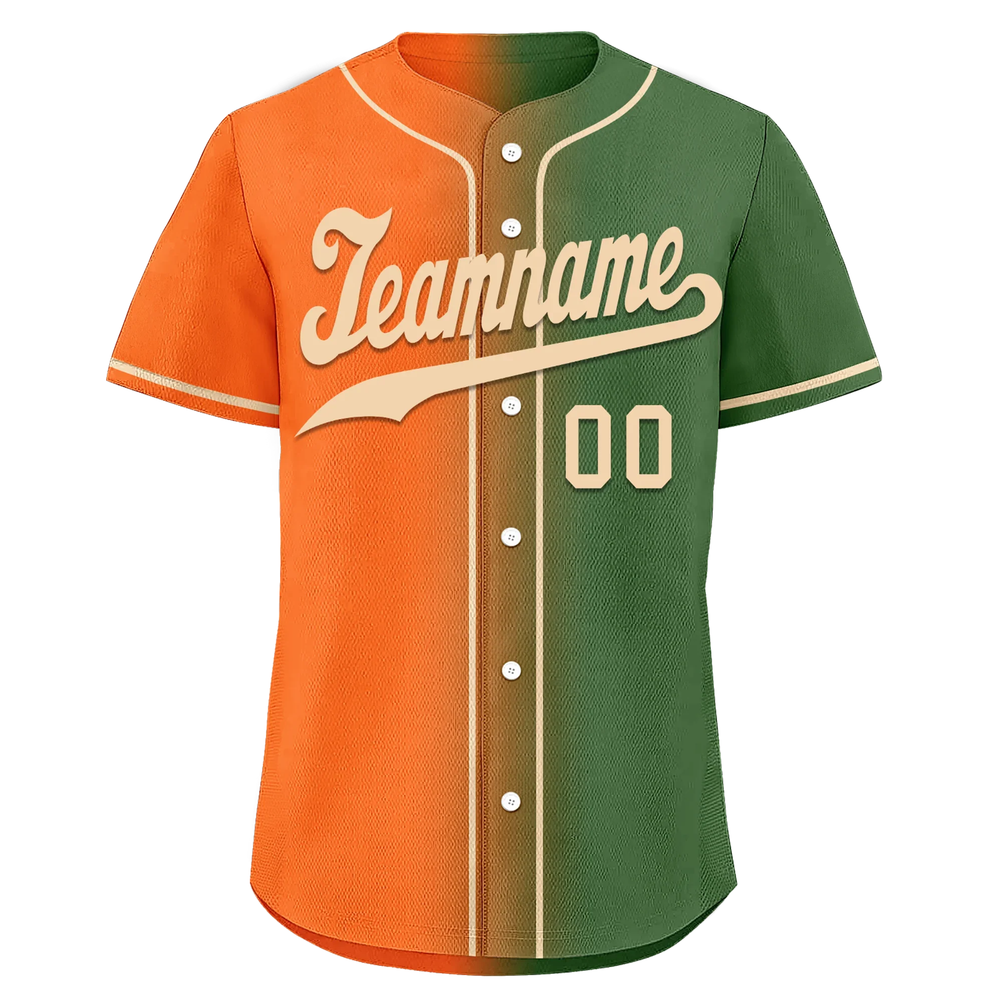 Custom Orange Green Gradient Fashion Personalized Authentic Baseball Jersey BSBJ01-D0a708d - Coolcustomize