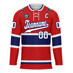 Custom Red Blue Personalized Hockey Jersey HCKJ01-D0a70a7