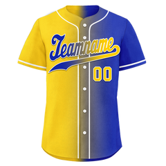 Custom Yellow Blue Gradient Fashion Personalized Authentic Baseball Jersey BSBJ01-D0a7098