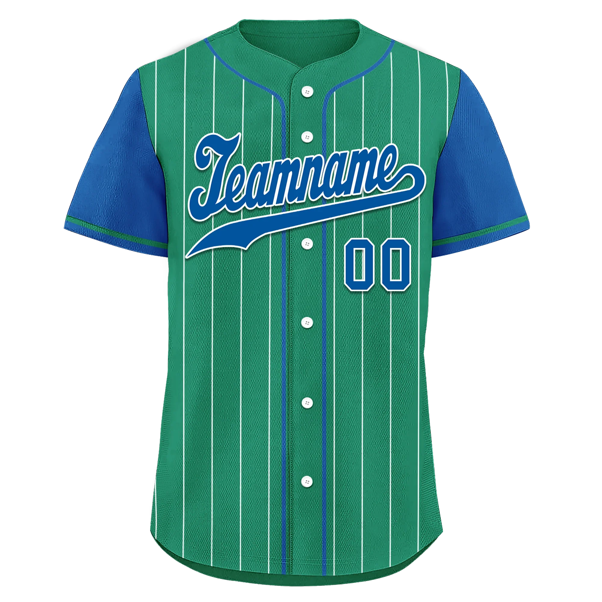Custom Green Blue Stripe Fashion Personalized Authentic Baseball Jersey BSBJ01-D017245 - Coolcustomize