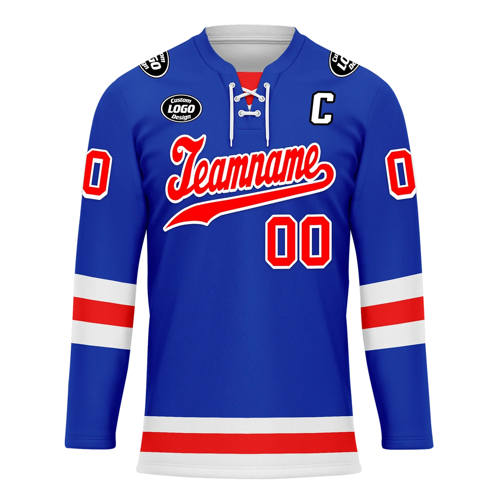 Custom Blue Red Personalized Hockey Jersey HCKJ01-D0a7007 - Coolcustomize