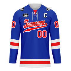 Custom Blue Red Personalized Hockey Jersey HCKJ01-D0a7007