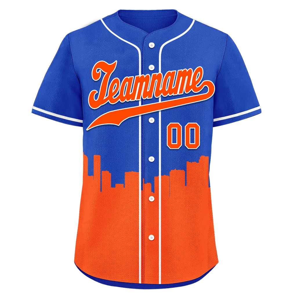 Custom Blue Orange City Edition Personalized Authentic Baseball Jersey BSBJ01-D017140 - Coolcustomize