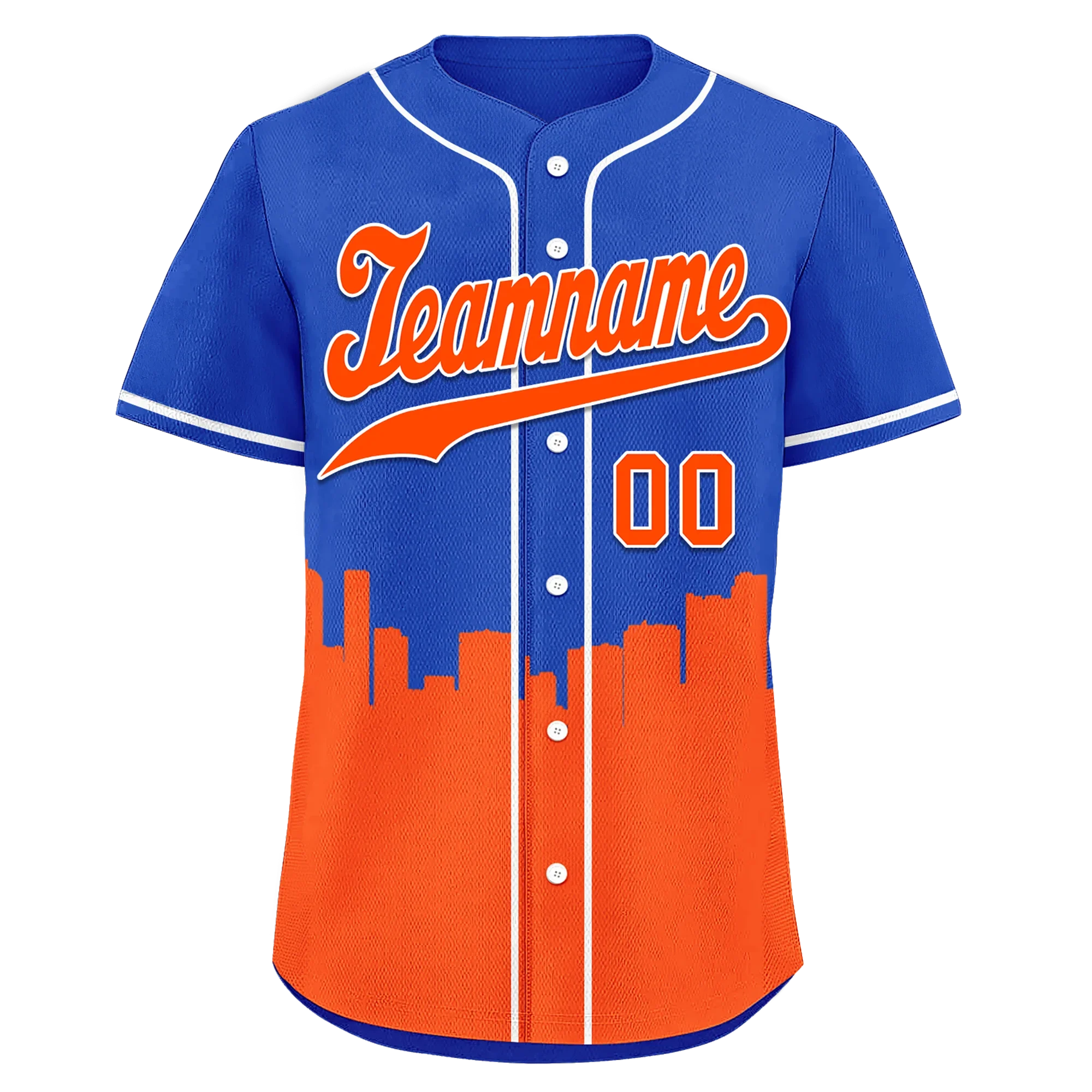Custom Blue Orange City Edition Personalized Authentic Baseball Jersey BSBJ01-D017140 - Coolcustomize