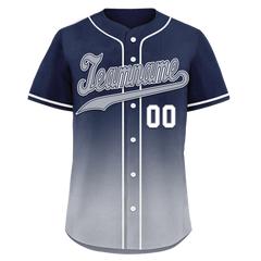 Custom Blue Grey Fade Fashion Personalized Authentic Baseball Jersey BSBJ01-D0a70b8