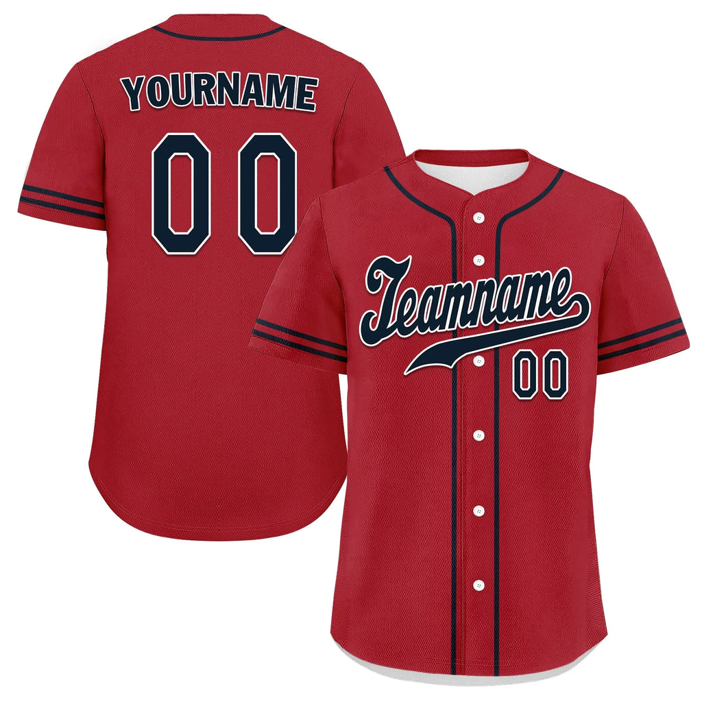 Custom Red Classic Style Black Personalized Authentic Baseball Jersey UN002-bd0b00d8-f - Coolcustomize