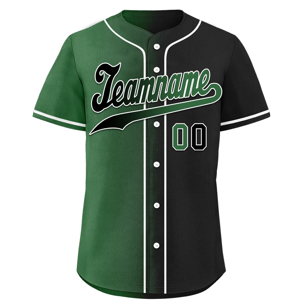 Custom Green Black Gradient Fashion Personalized Authentic Baseball Jersey BSBJ01-D0a707c - Coolcustomize