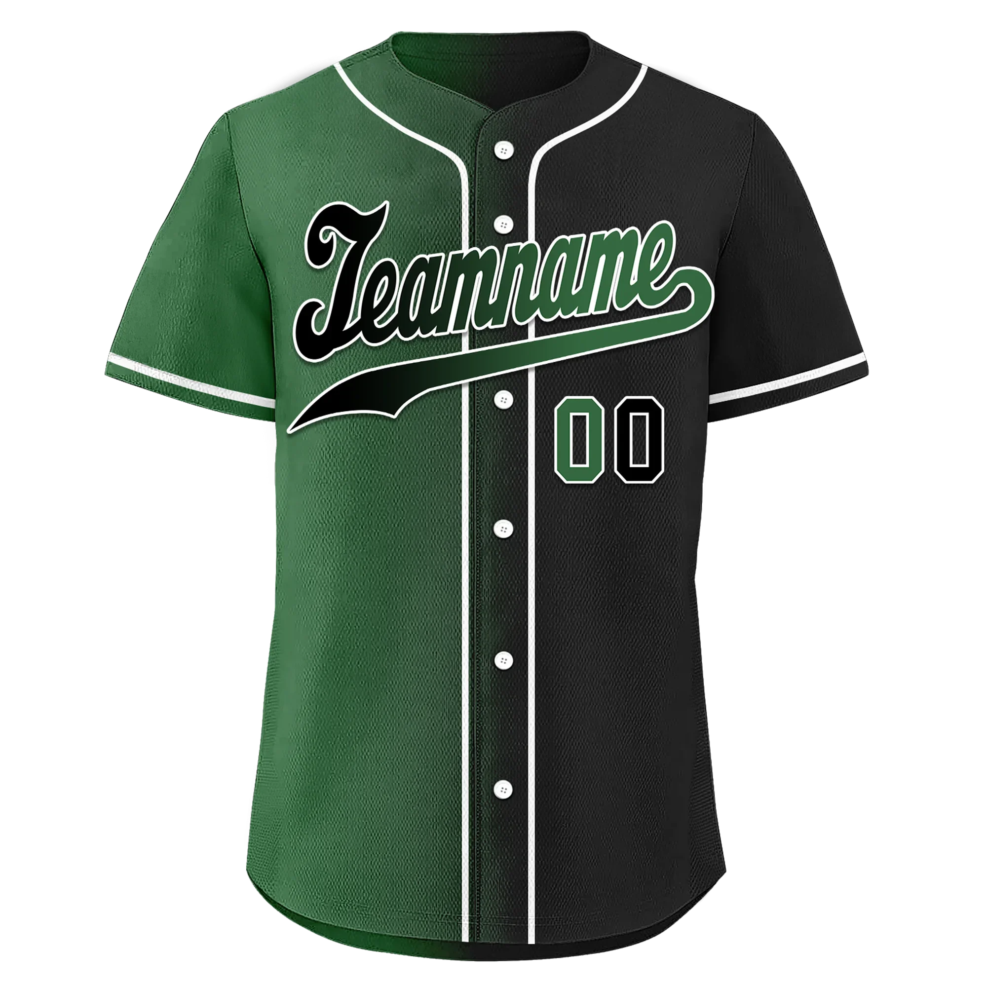Custom Green Black Gradient Fashion Personalized Authentic Baseball Jersey BSBJ01-D0a707c - Coolcustomize