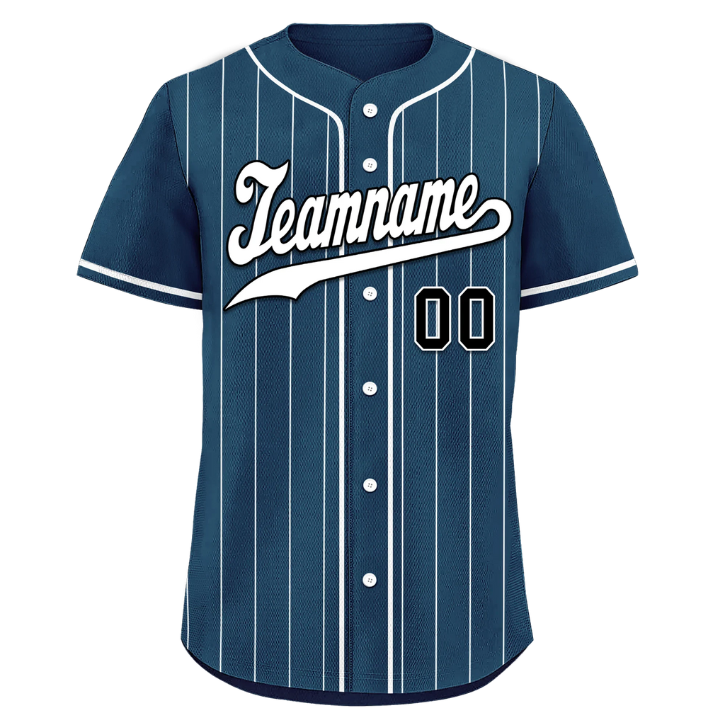 Custom Blue Stripe Fashion Personalized Authentic Baseball Jersey BSBJ01-D017258 - Coolcustomize