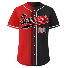 Custom Red Black Gradient Fashion Personalized Authentic Baseball Jersey BSBJ01-D0a707a