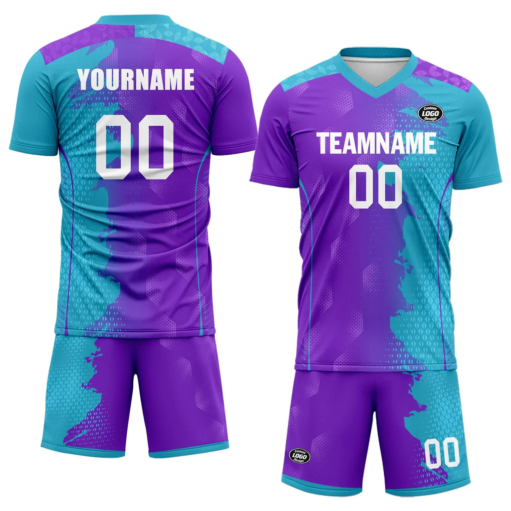 Custom Blue Purple Soccer Sets Jersey Personalized SCJ101-D020210-8 - Coolcustomize