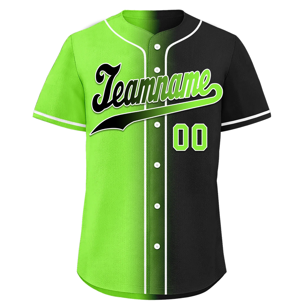 Custom Green Black Gradient Fashion Personalized Authentic Baseball Jersey BSBJ01-D0a709c - Coolcustomize