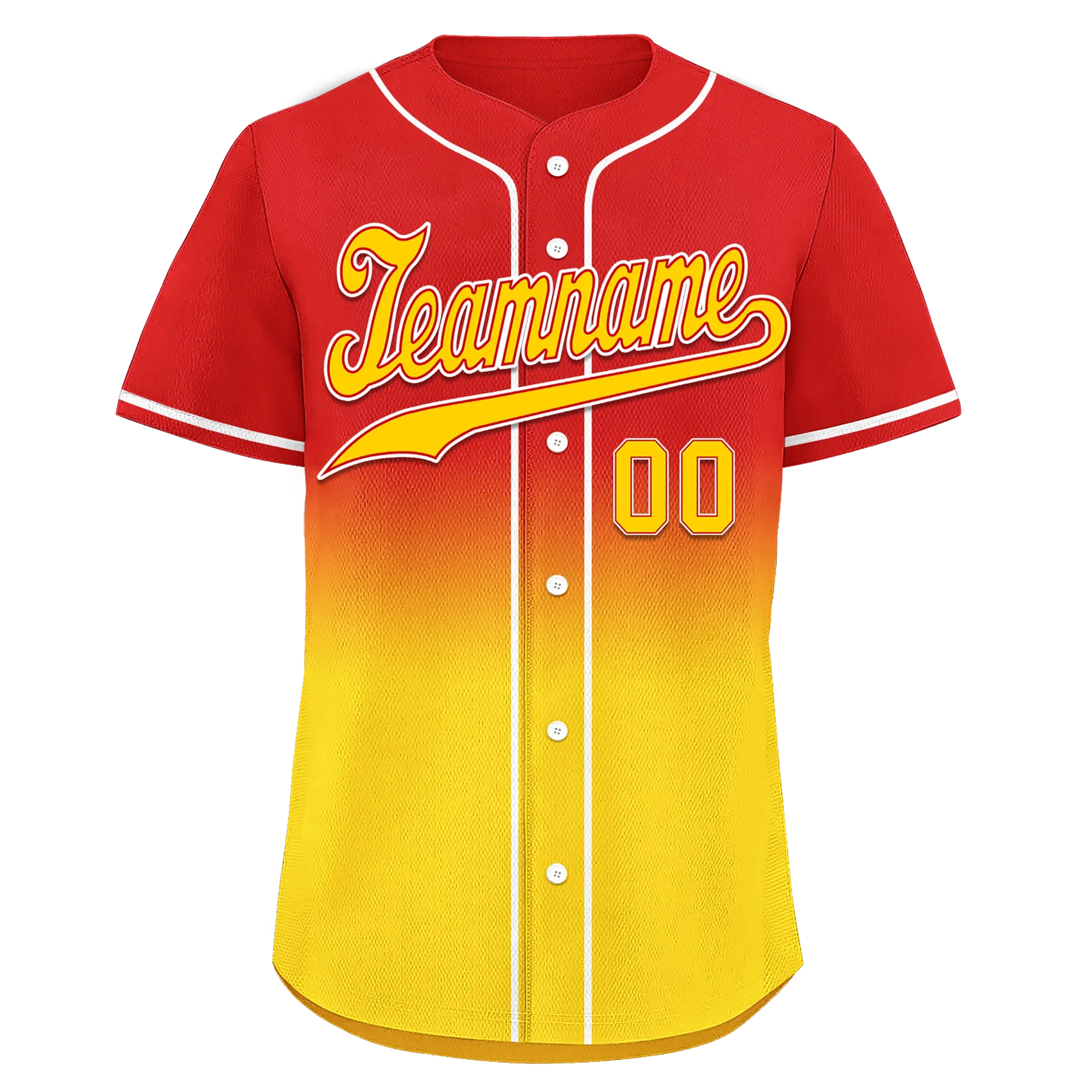 Custom Red Yellow Fade Fashion Personalized Authentic Baseball Jersey BSBJ01-D0a70d7 - Coolcustomize