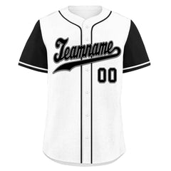 Custom White Black Raglan Sleeves Personalized Authentic Baseball Jersey BSBJ01-D020200-19