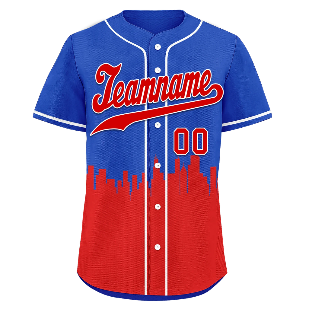 Custom Blue Red City Edition Personalized Authentic Baseball Jersey BSBJ01-D017129 - Coolcustomize