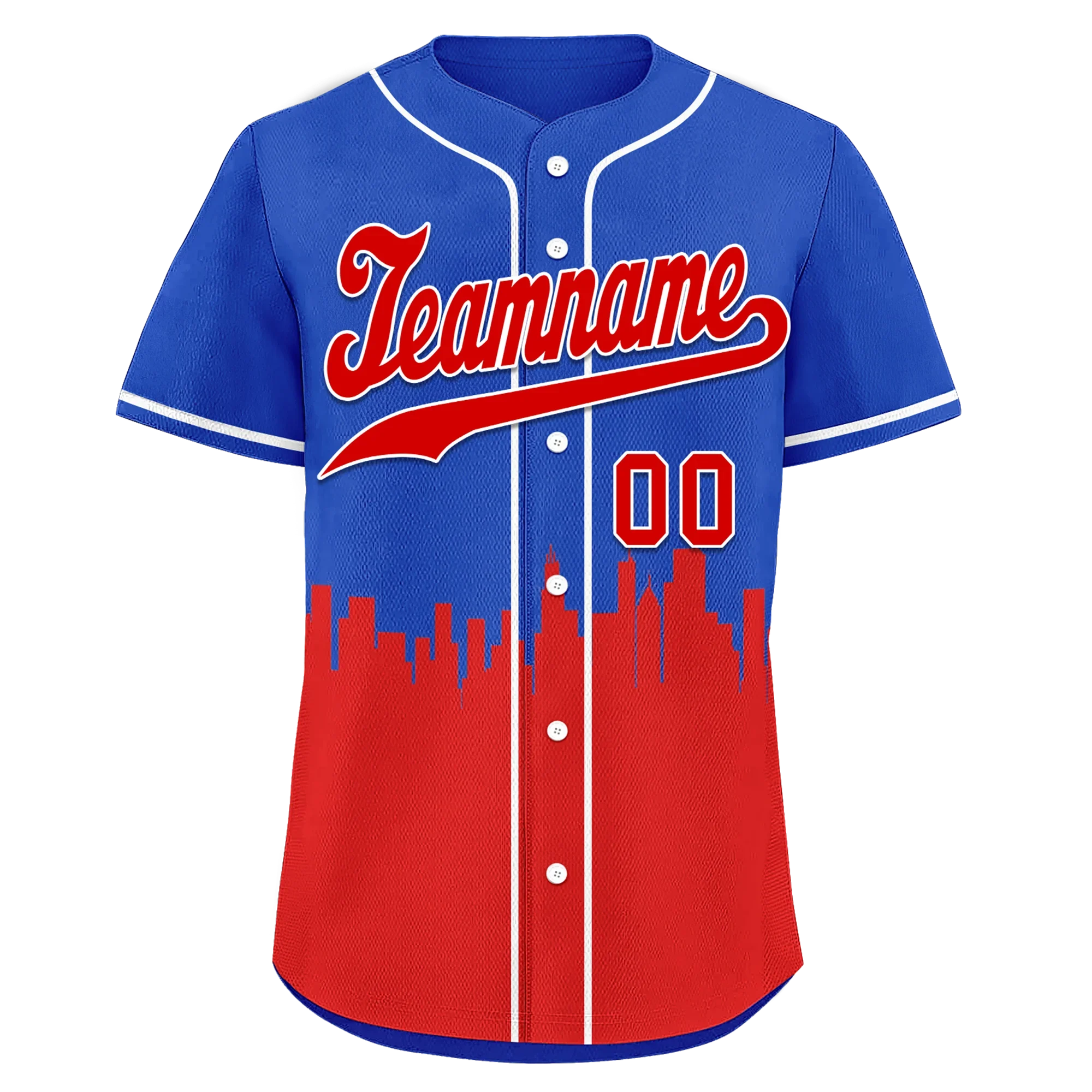 Custom Blue Red City Edition Personalized Authentic Baseball Jersey BSBJ01-D017129 - Coolcustomize