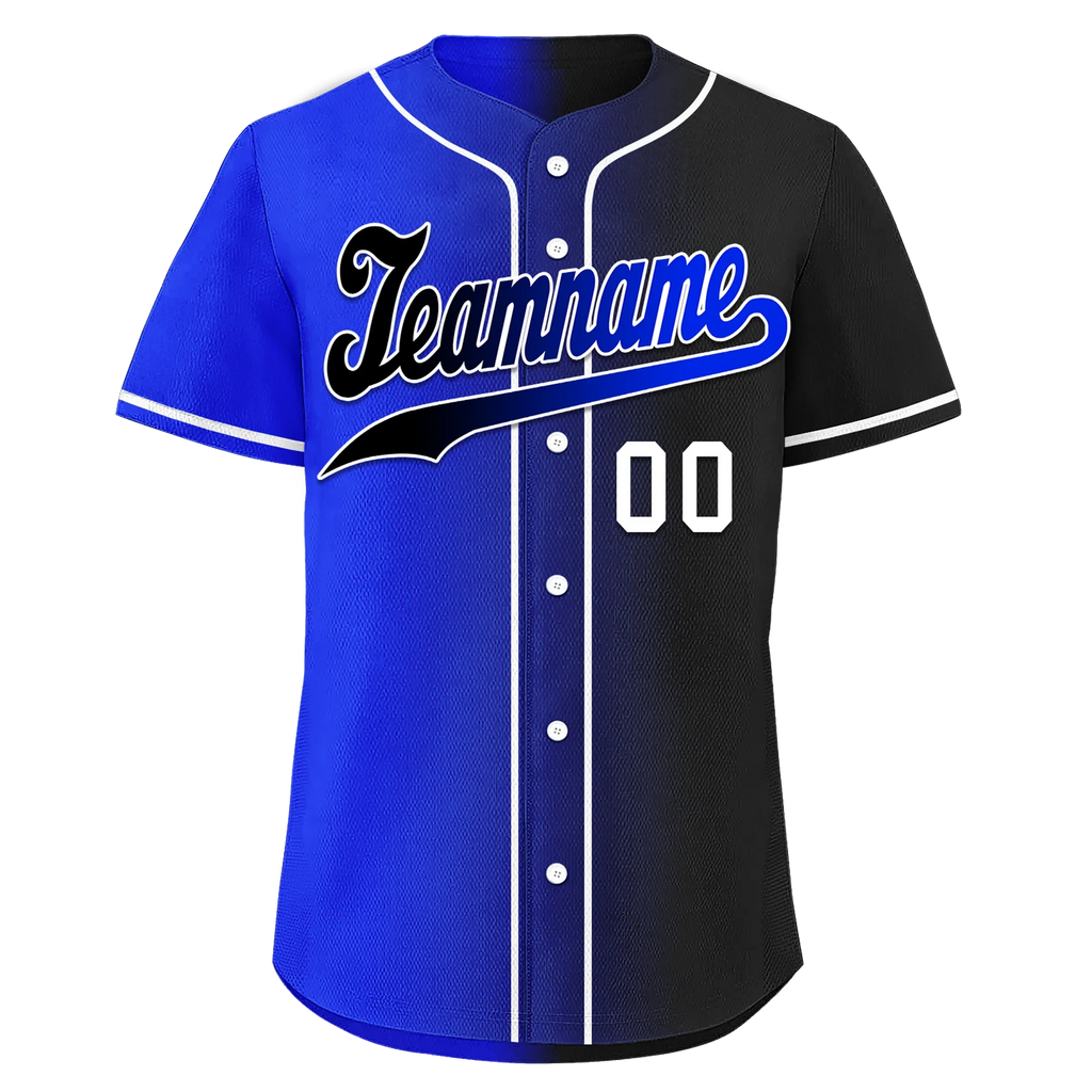 Custom Blue Black Gradient Fashion Personalized Authentic Baseball Jersey BSBJ01-D0a709e - Coolcustomize