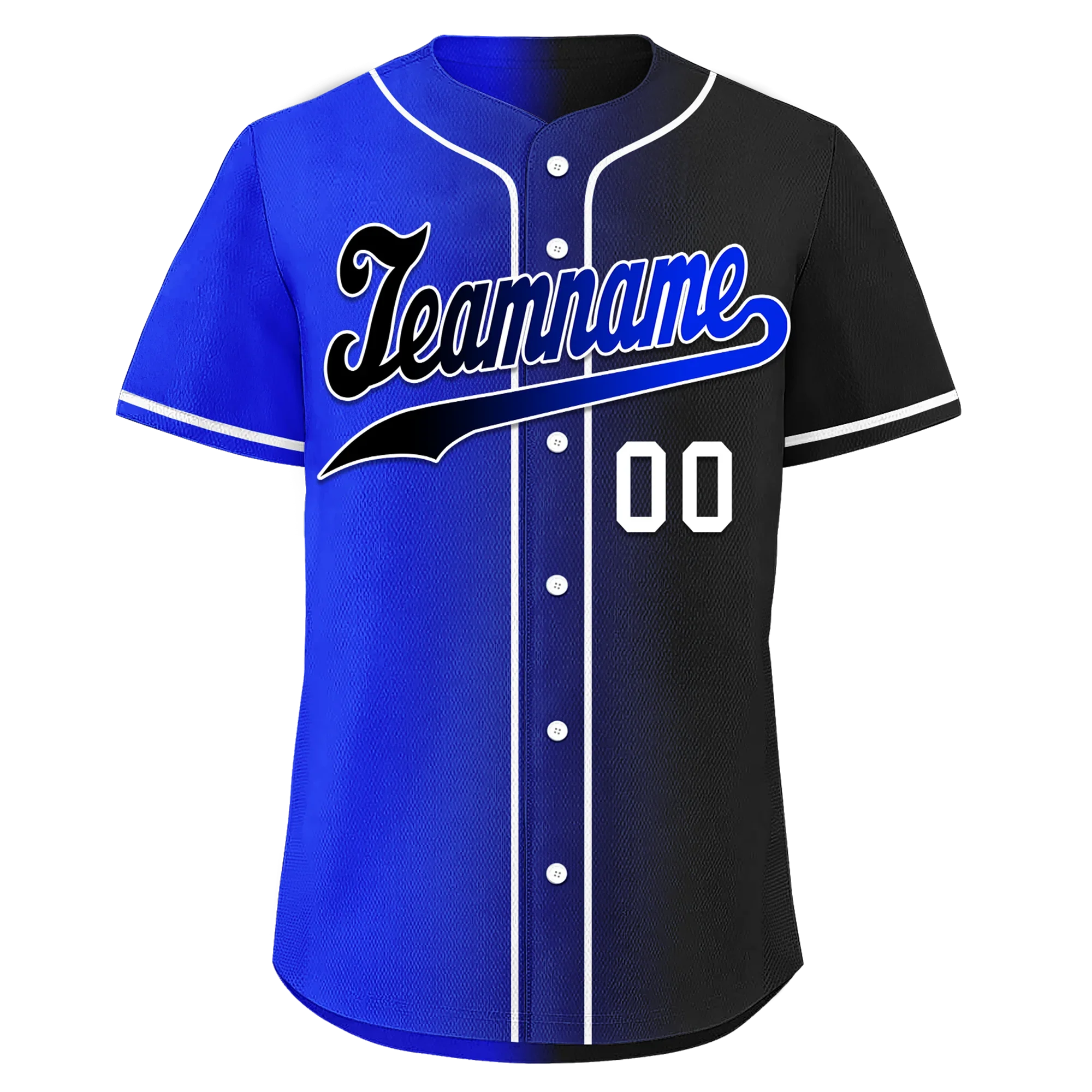 Custom Blue Black Gradient Fashion Personalized Authentic Baseball Jersey BSBJ01-D0a709e - Coolcustomize