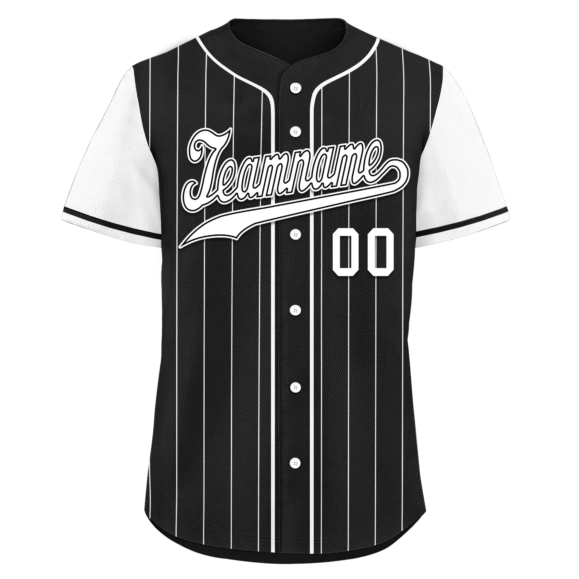 Custom Black White Stripe Fashion Personalized Authentic Baseball Jersey BSBJ01-D017239 - Coolcustomize