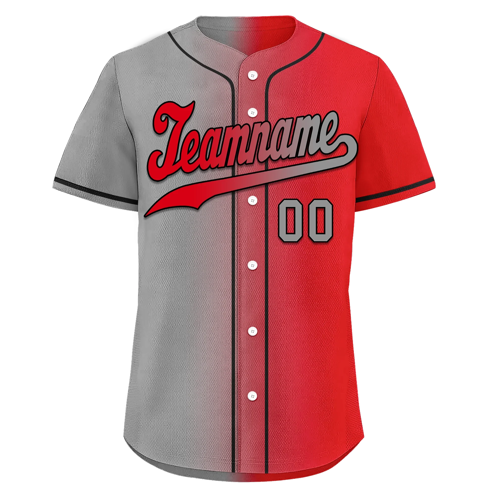 Custom Grey Red Gradient Fashion Personalized Authentic Baseball Jersey BSBJ01-D0a7aad - Coolcustomize