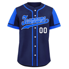 Custom Blue Raglan Sleeves Personalized Authentic Baseball Jersey BSBJ01-D017183