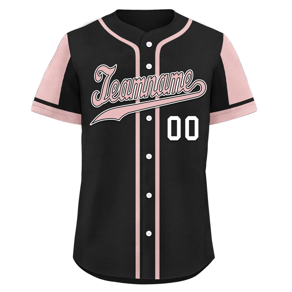 Custom Black Pink Raglan Sleeves Personalized Authentic Baseball Jersey BSBJ01-D017197 - Coolcustomize