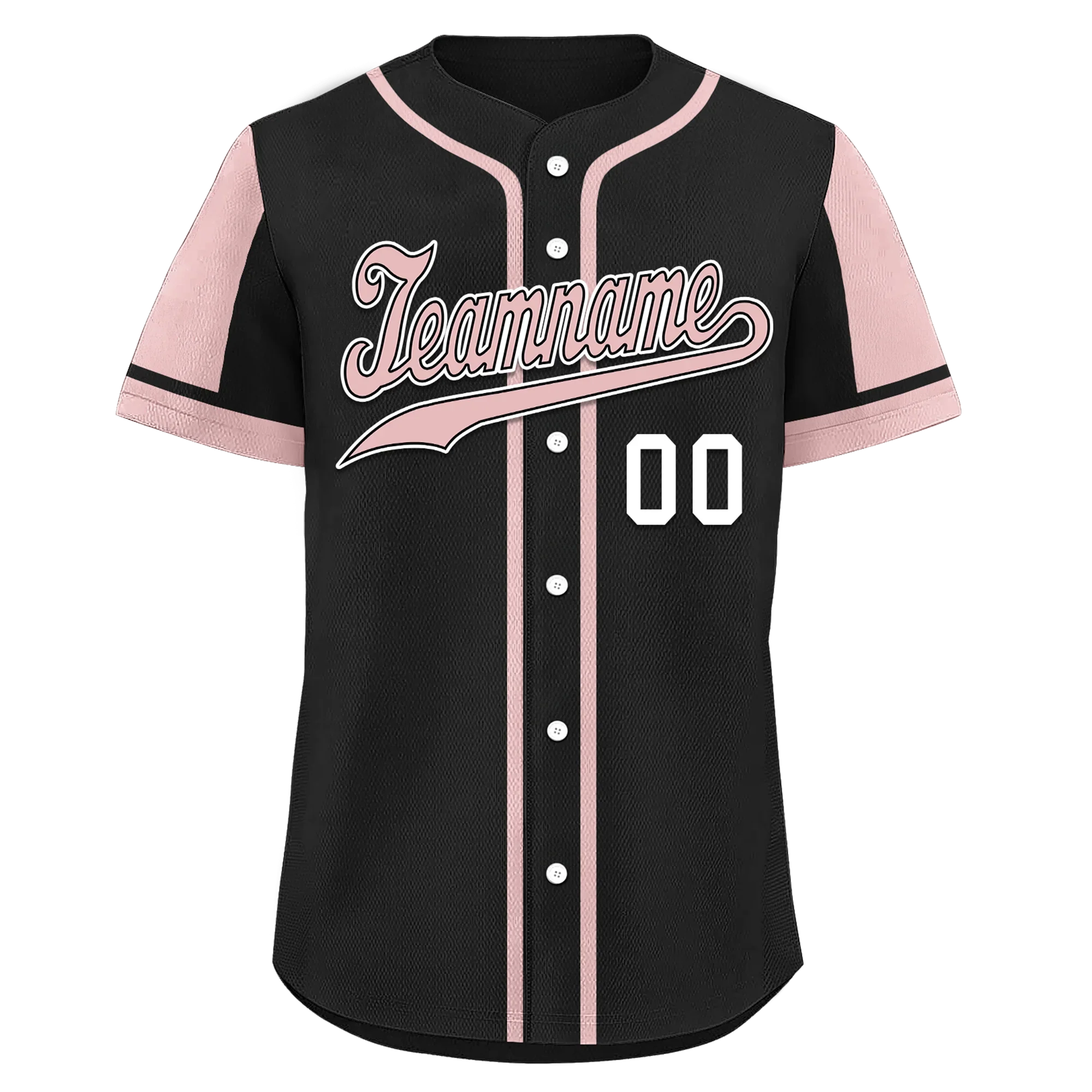 Custom Black Pink Raglan Sleeves Personalized Authentic Baseball Jersey BSBJ01-D017197 - Coolcustomize