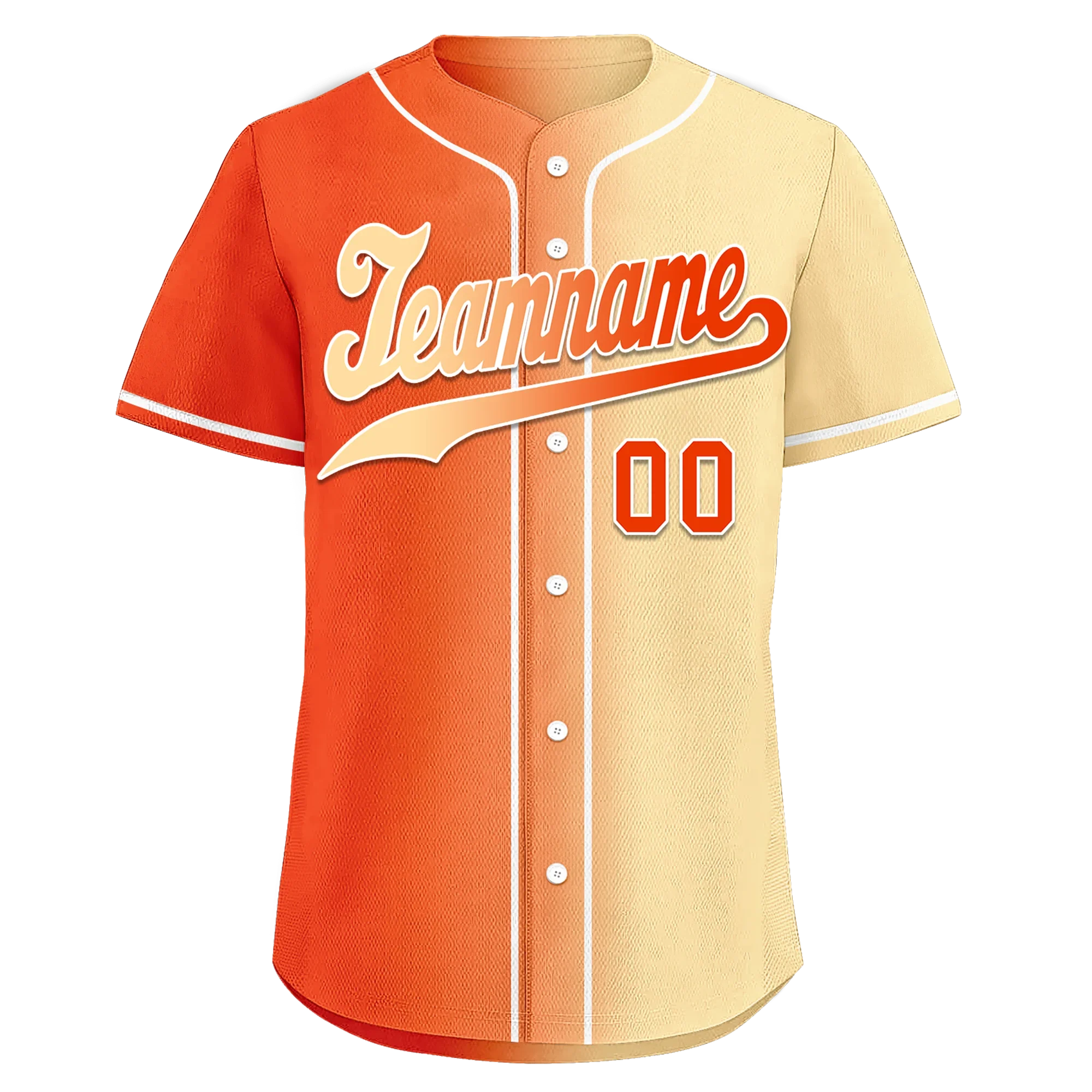 Custom Orange Beige Gradient Fashion Personalized Authentic Baseball Jersey BSBJ01-D0a707f - Coolcustomize