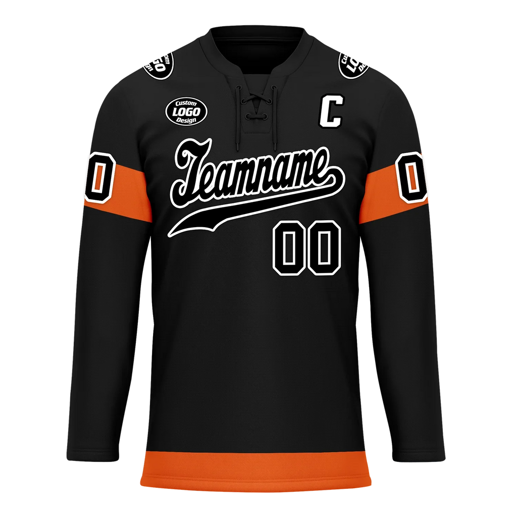 Custom Black Orange Personalized Hockey Jersey HCKJ01-D0a70ec - Coolcustomize