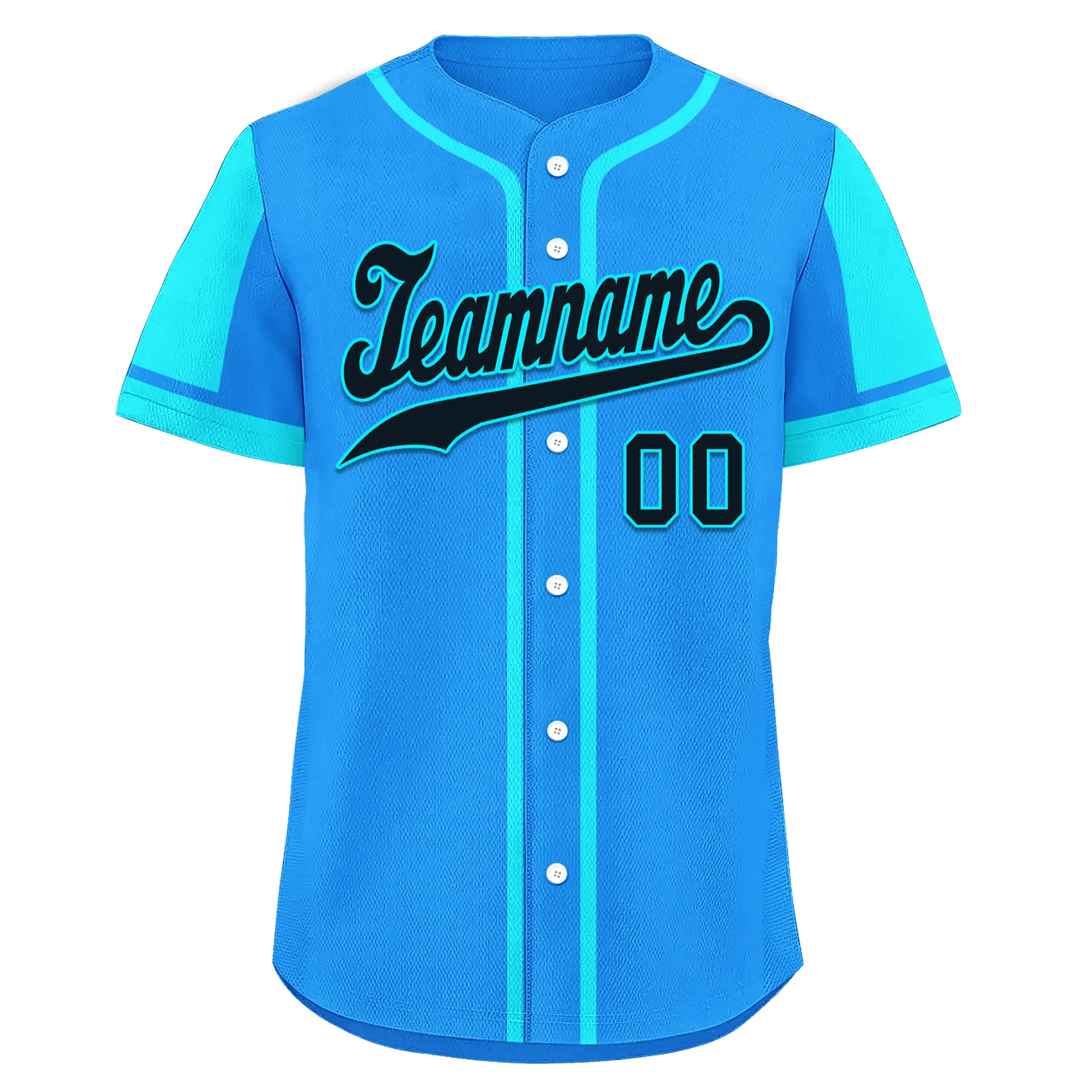 Custom Blue Cyan Raglan Sleeves Personalized Authentic Baseball Jersey BSBJ01-D017199 - Coolcustomize
