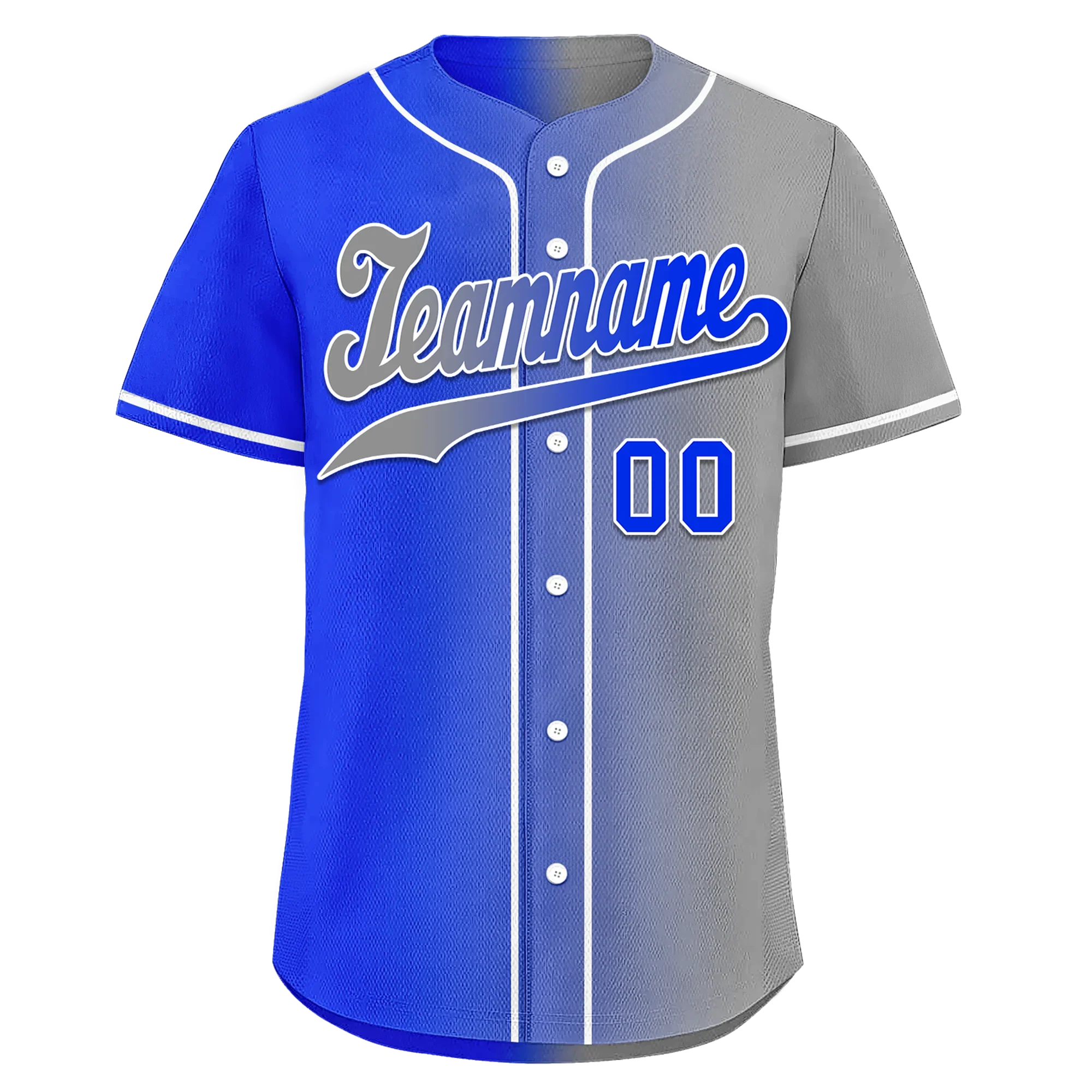 Custom Blue Grey Gradient Fashion Personalized Authentic Baseball Jersey BSBJ01-D0a709a - Coolcustomize
