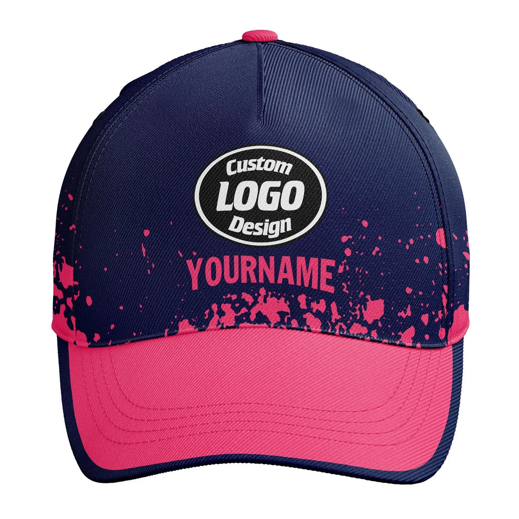 Custom Blue Pink Hat Sport Design Cap Stitched Adjustable Personalized YW061-D020231-1 - Coolcustomize