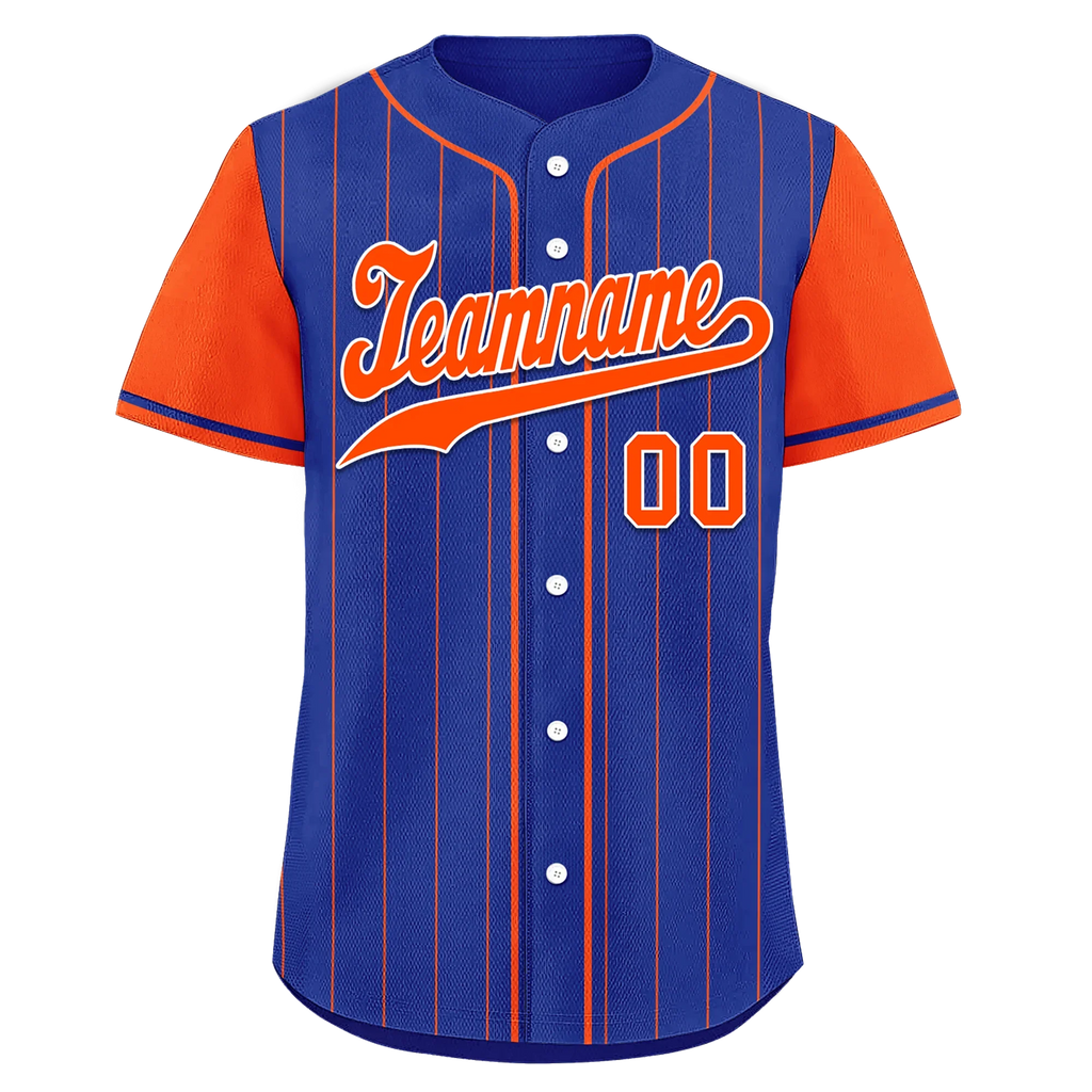Custom Blue Orange Stripe Fashion Personalized Authentic Baseball Jersey BSBJ01-D017250 - Coolcustomize