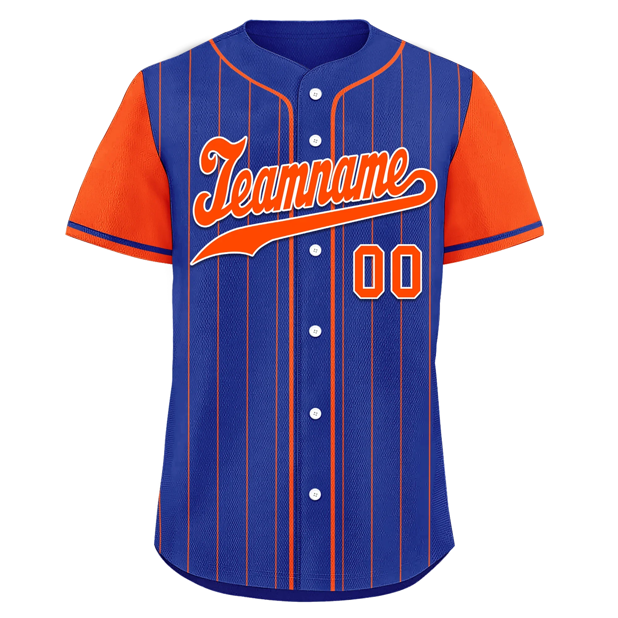 Custom Blue Orange Stripe Fashion Personalized Authentic Baseball Jersey BSBJ01-D017250 - Coolcustomize