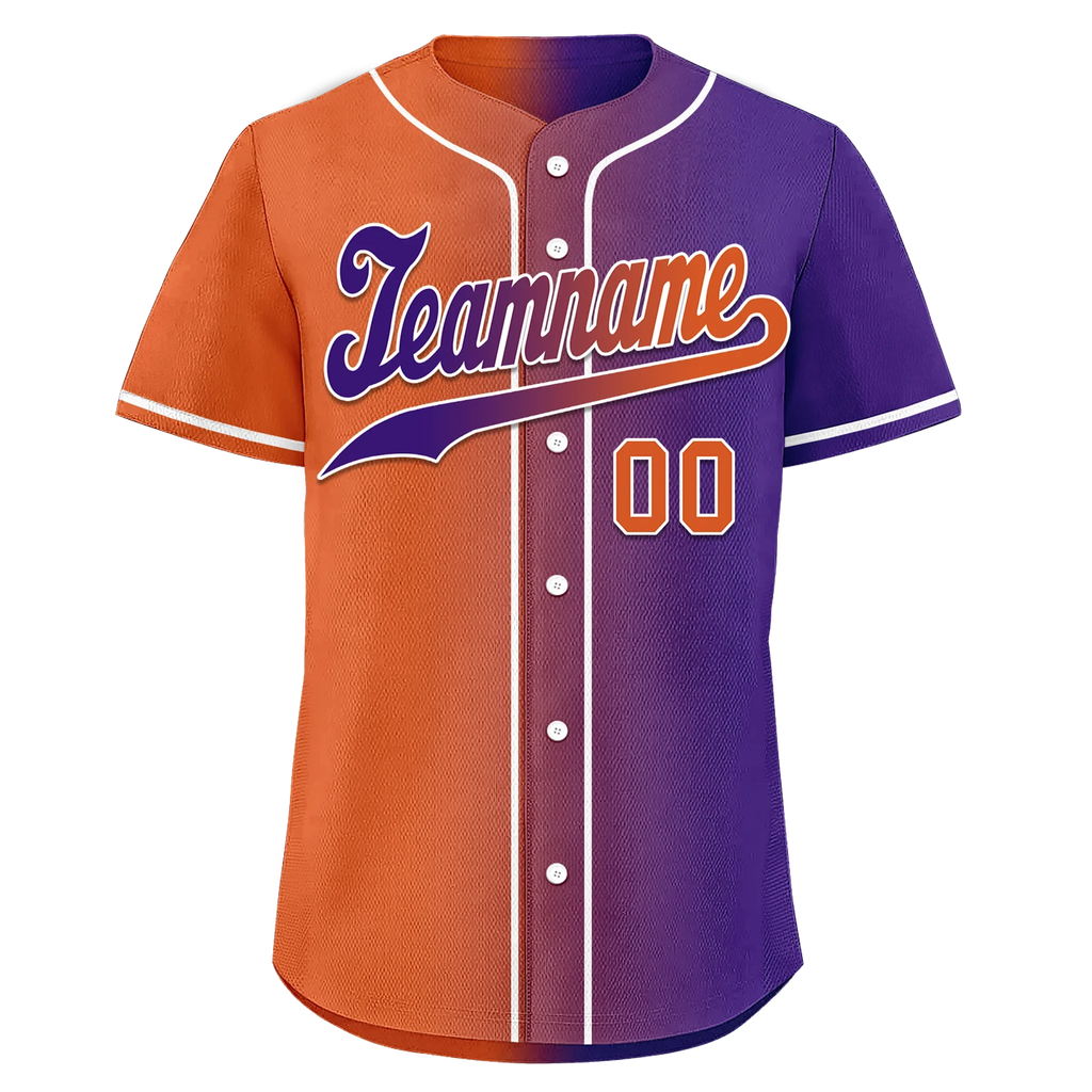 Custom Orange Purple Gradient Fashion Personalized Authentic Baseball Jersey BSBJ01-D0a7a08 - Coolcustomize
