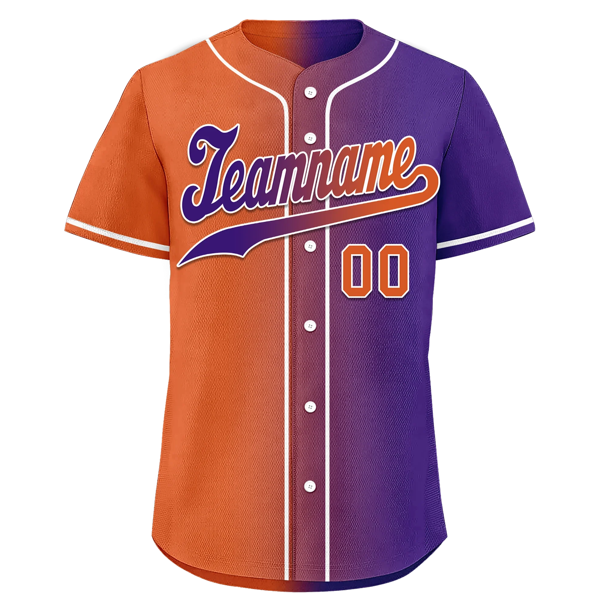 Custom Orange Purple Gradient Fashion Personalized Authentic Baseball Jersey BSBJ01-D0a7a08 - Coolcustomize
