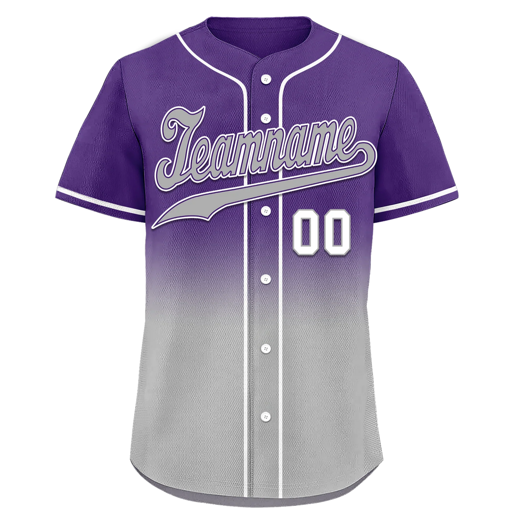 Custom Purple Grey Fade Fashion Personalized Authentic Baseball Jersey BSBJ01-D0a70cd - Coolcustomize