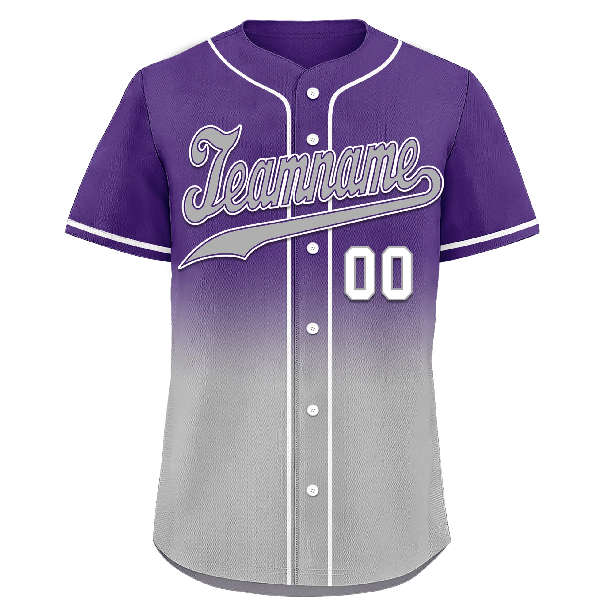Custom Purple Grey Fade Fashion Personalized Authentic Baseball Jersey BSBJ01-D0a70cd - Coolcustomize