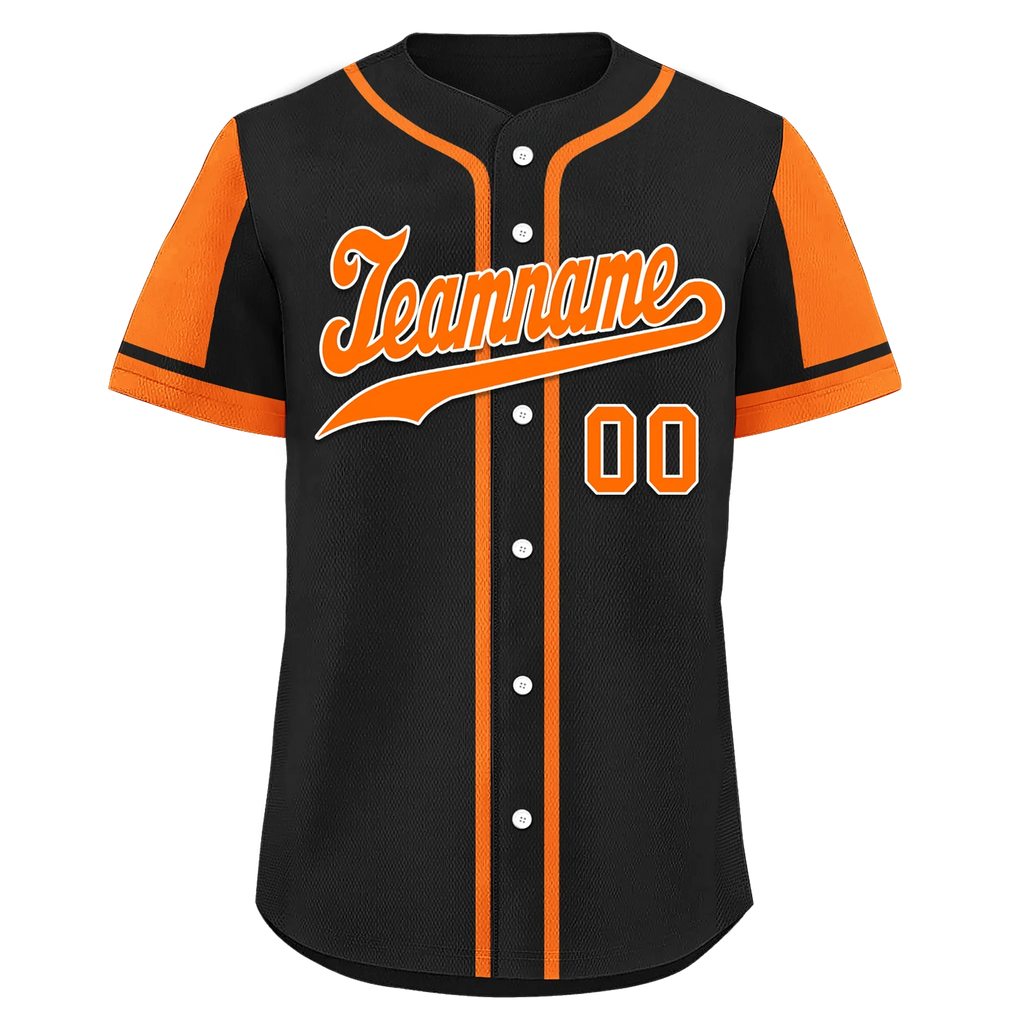Custom Black Orange Raglan Sleeves Personalized Authentic Baseball Jersey BSBJ01-D017170 - Coolcustomize