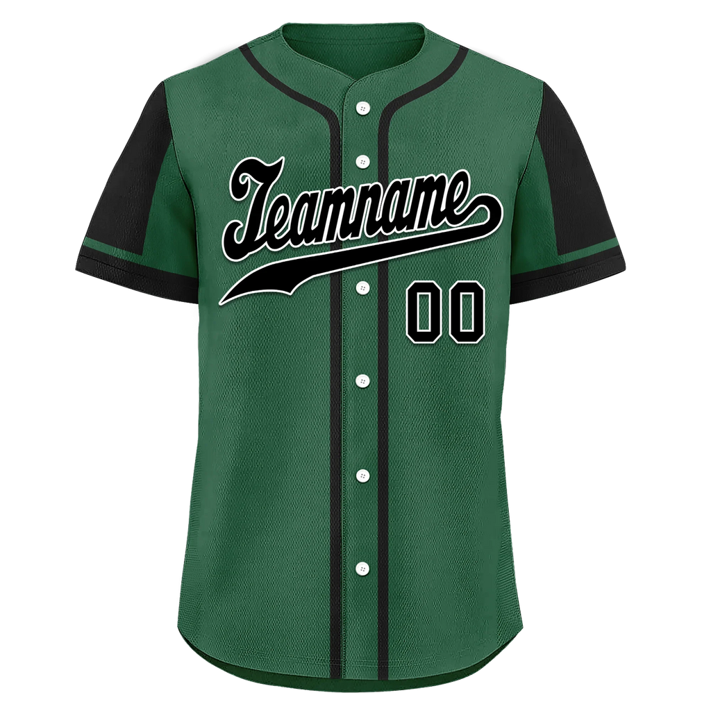 Custom Green Black Raglan Sleeves Personalized Authentic Baseball Jersey BSBJ01-D017207 - Coolcustomize