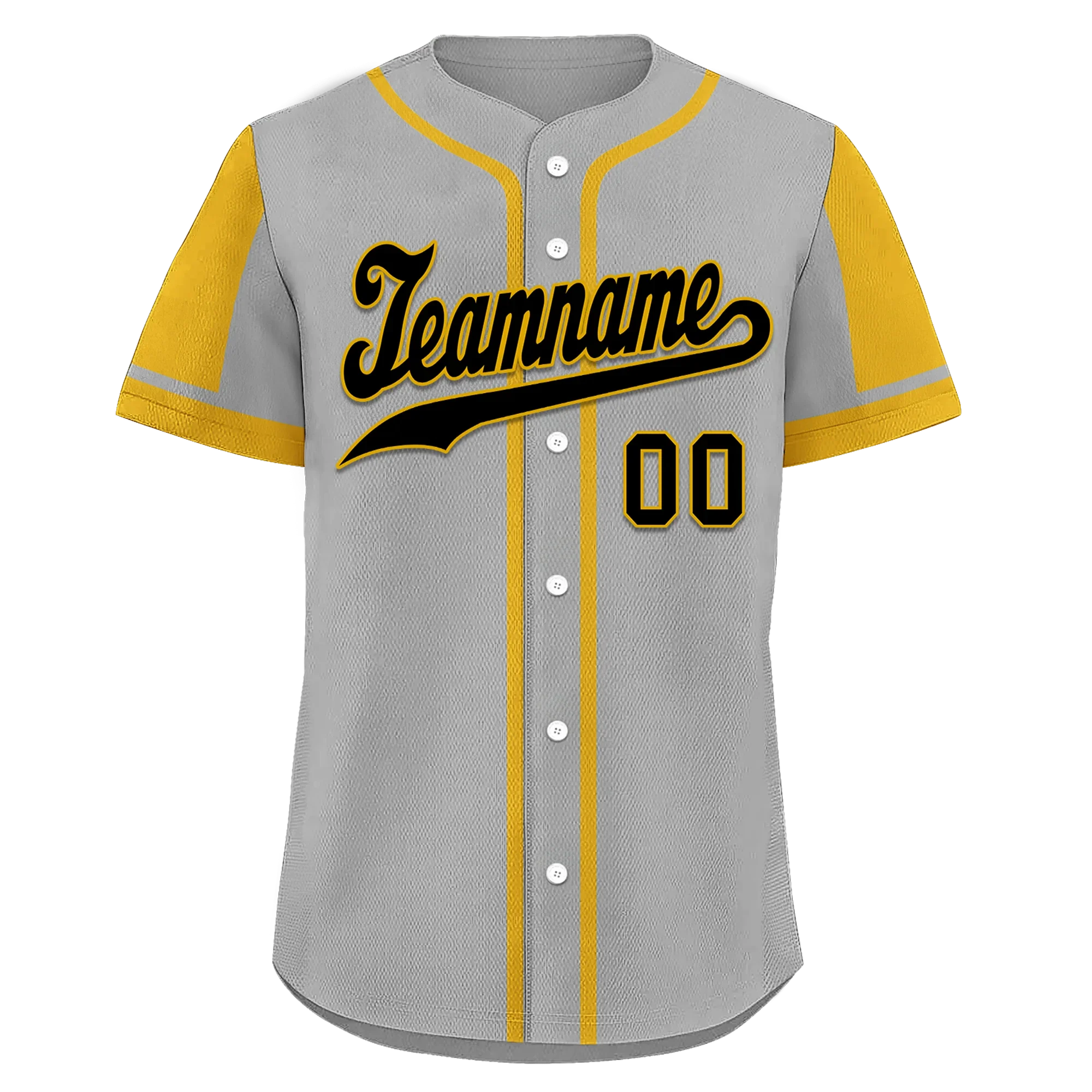 Custom Gray Yellow Raglan Sleeves Personalized Authentic Baseball Jersey BSBJ01-D017188 - Coolcustomize